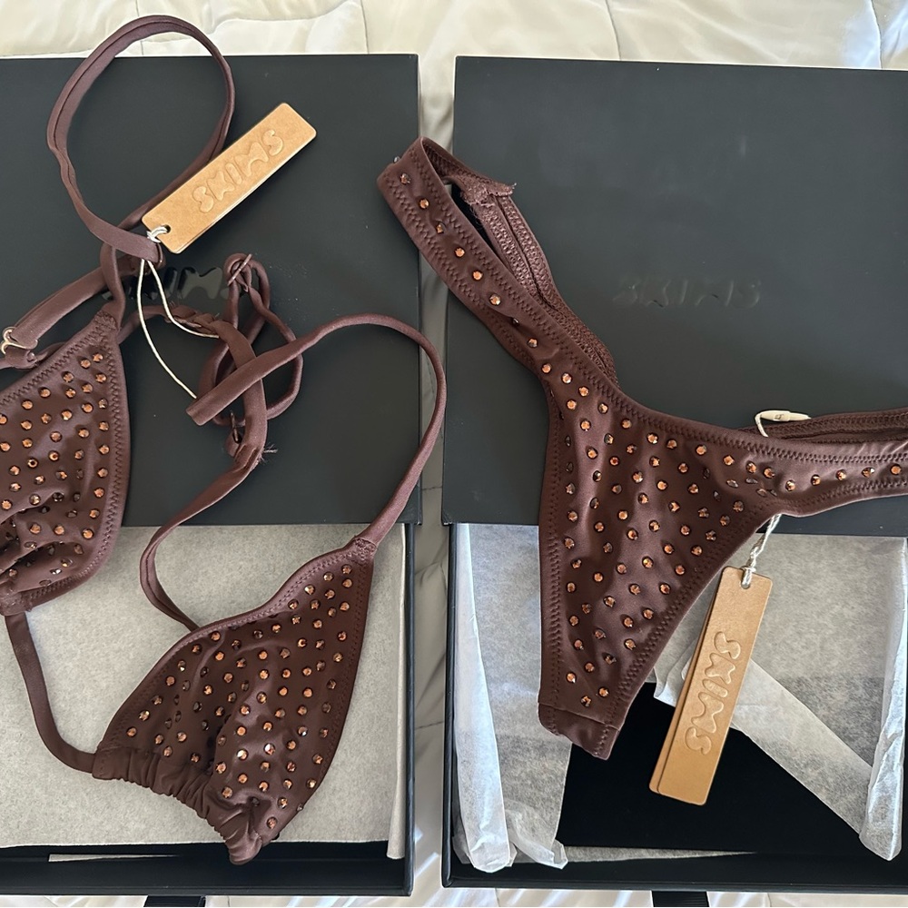 SKIMS Sparkle Jersey Mini Triangle Bralette with Swarovski Crystals